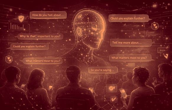 Conversational polling visualization showing interactive dialogue