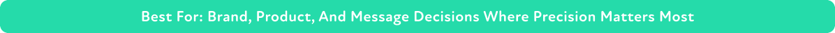 Best for brand, product, and message decisions